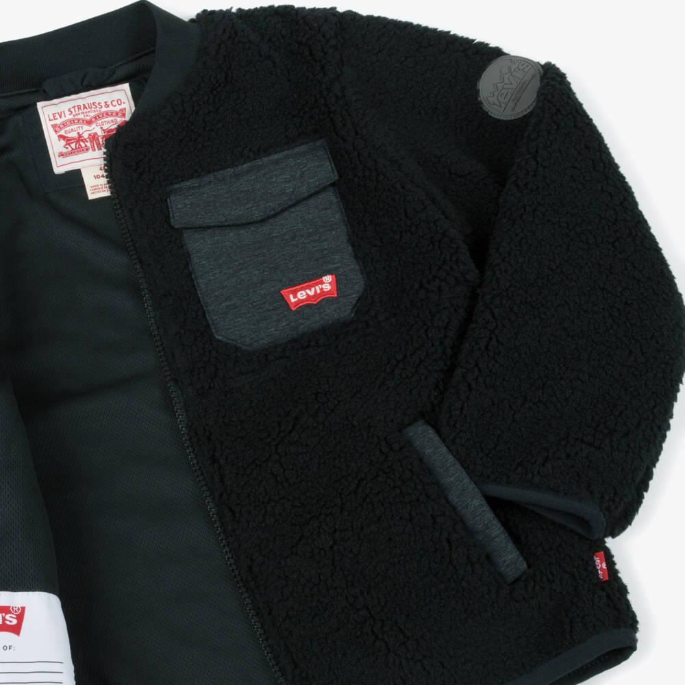 Levi's-Black Sherpa Jacket | Childrensalon Outlet