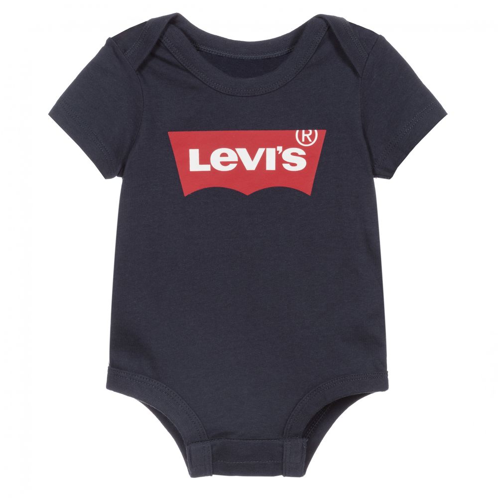 Levi's - Blue Cotton Baby Bodyvest | Childrensalon