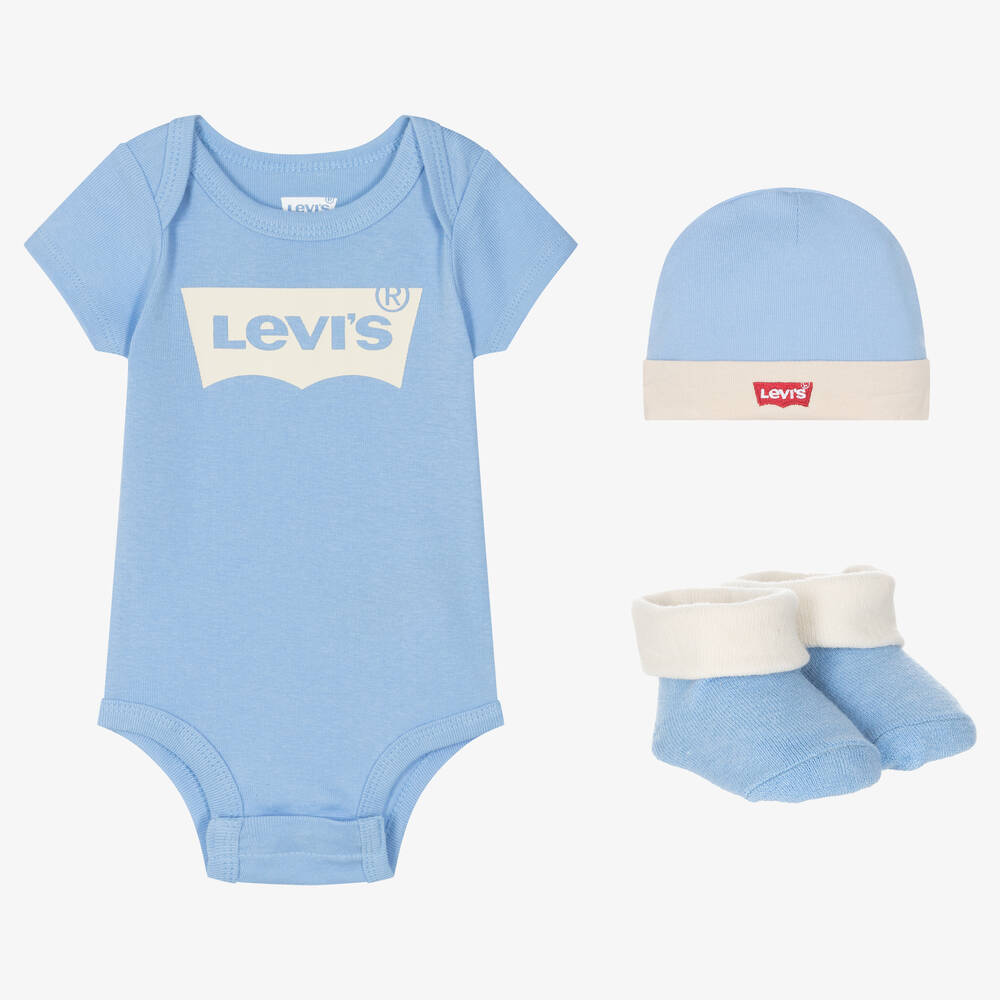 Levi's - طقم أفرول قطن لون أزرق للأطفال | Childrensalon