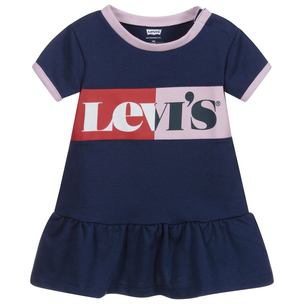Levi's - Robe bleue en coton | Childrensalon