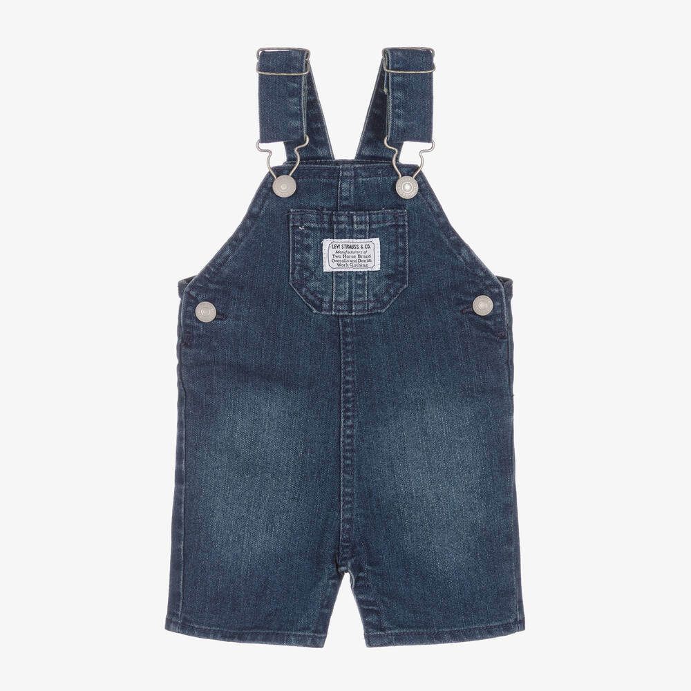 Levi's - Blue Denim Dungaree Shorts | Childrensalon