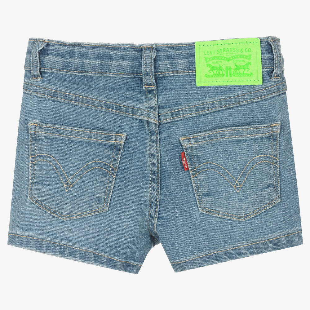 Levi's-Blue Denim High Rise Shorts | Childrensalon Outlet