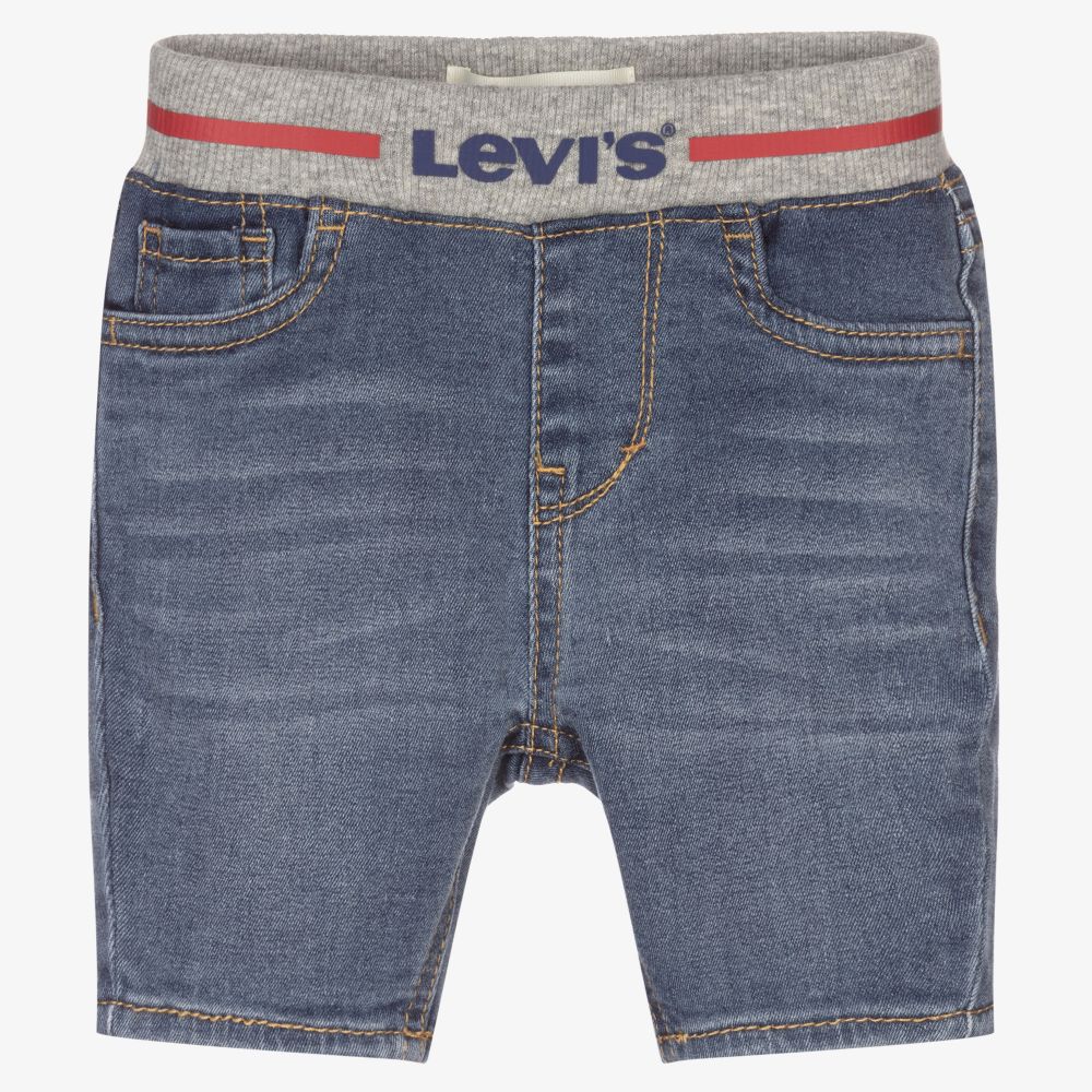 Levi's - Blue Denim Pull-On Logo Shorts | Childrensalon