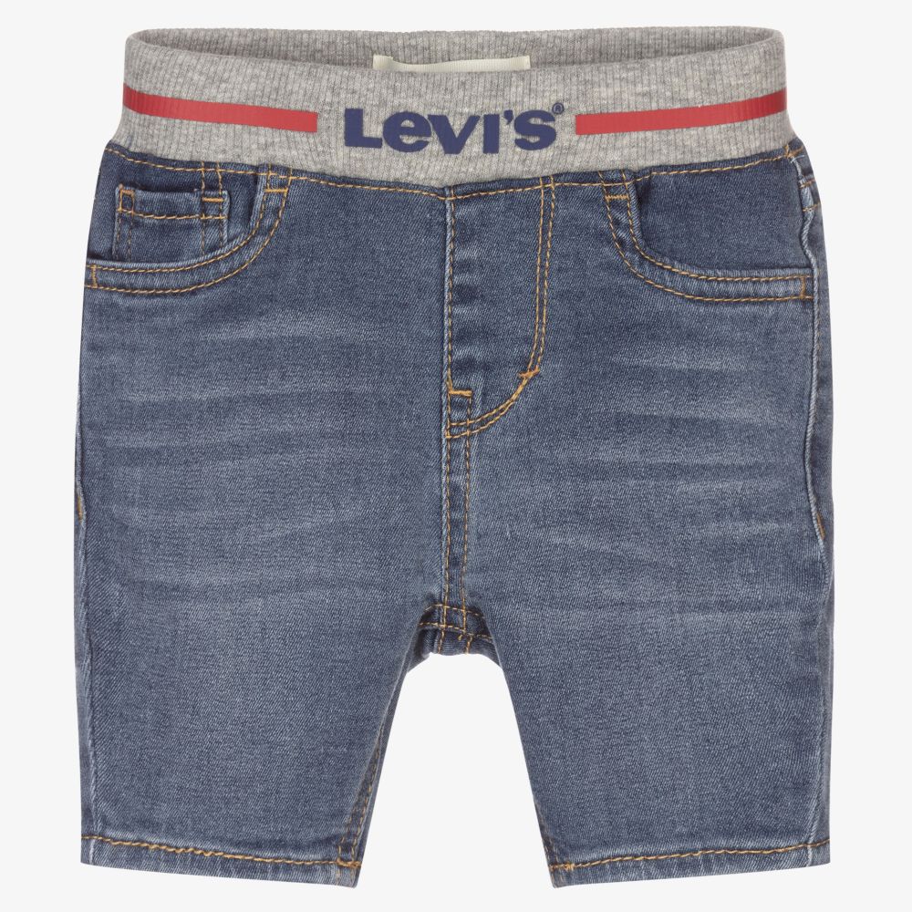 Levi's - شورت أطفال ولادي قطن دنيم لون أزرق | Childrensalon