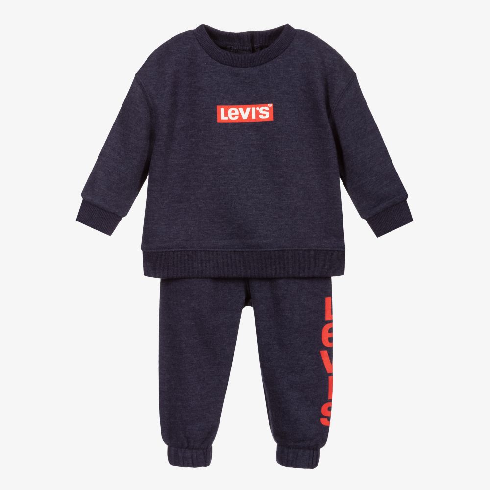 Levi's-Blue Logo Cotton Tracksuit | Childrensalon Outlet