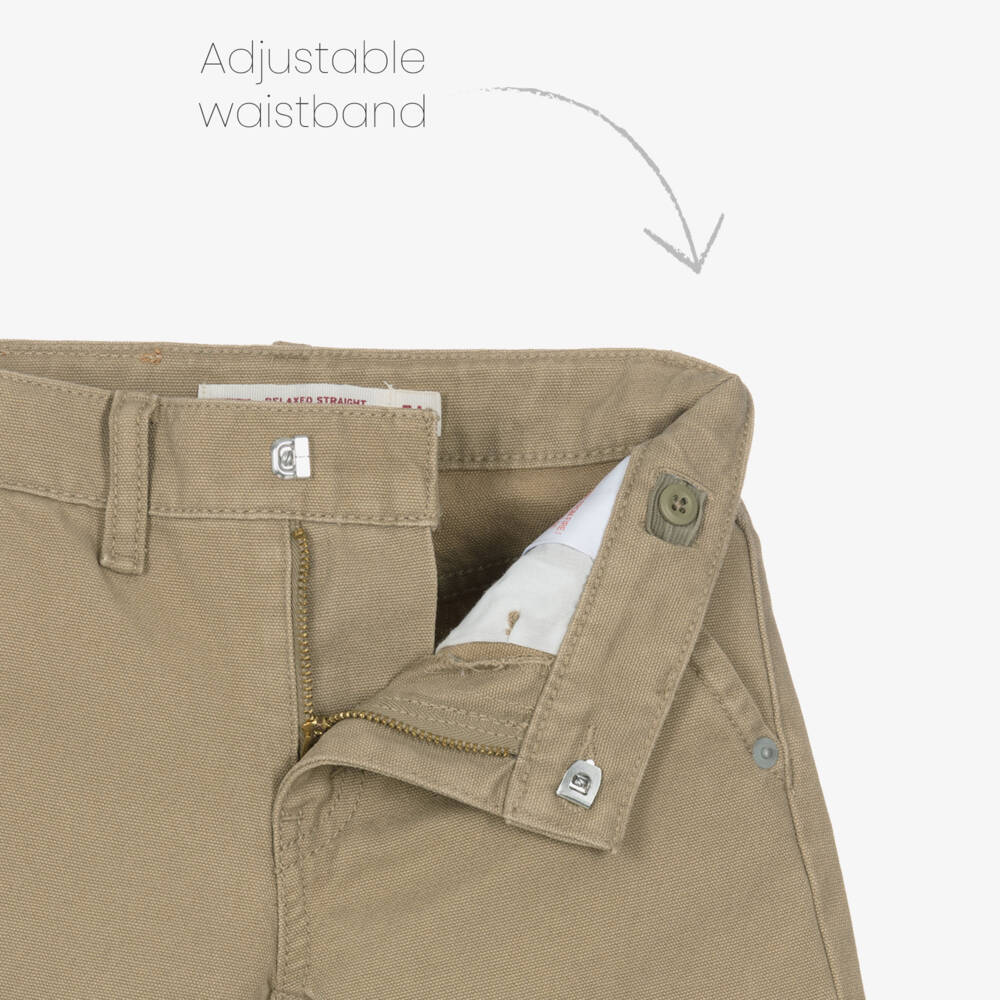 Levi's-Boys Beige Canvas 555 Carpenter Trousers | Childrensalon Outlet