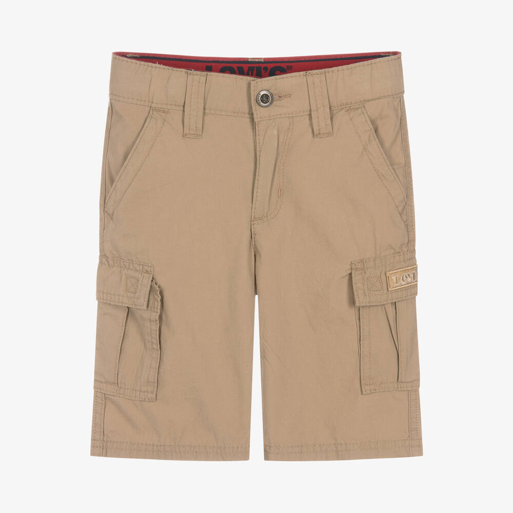 Levi's-Boys Beige Cotton Cargo Shorts | Childrensalon Outlet