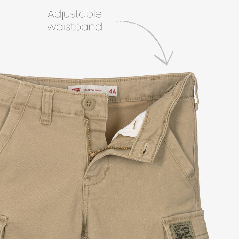 Levi's-Boys Beige Woven Cargo Shorts | Childrensalon Outlet