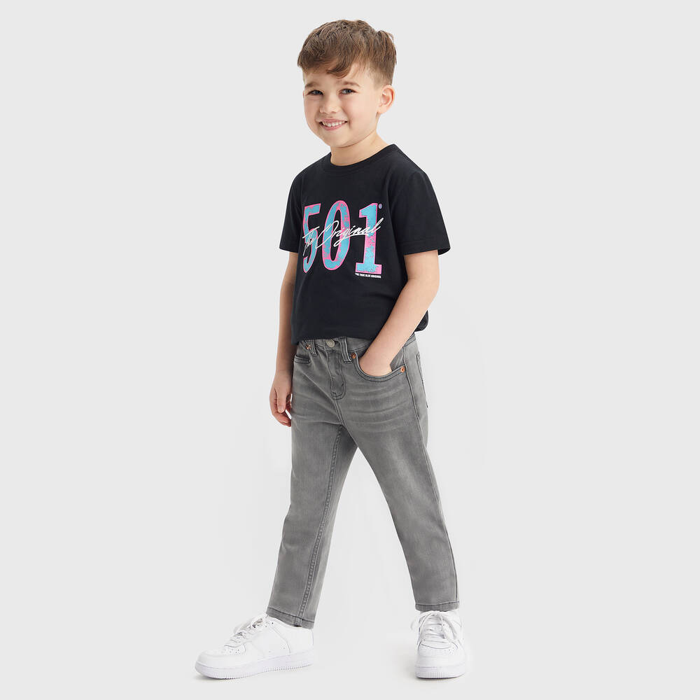Levi s Boys Black 501 Cotton T Shirt Childrensalon Outlet