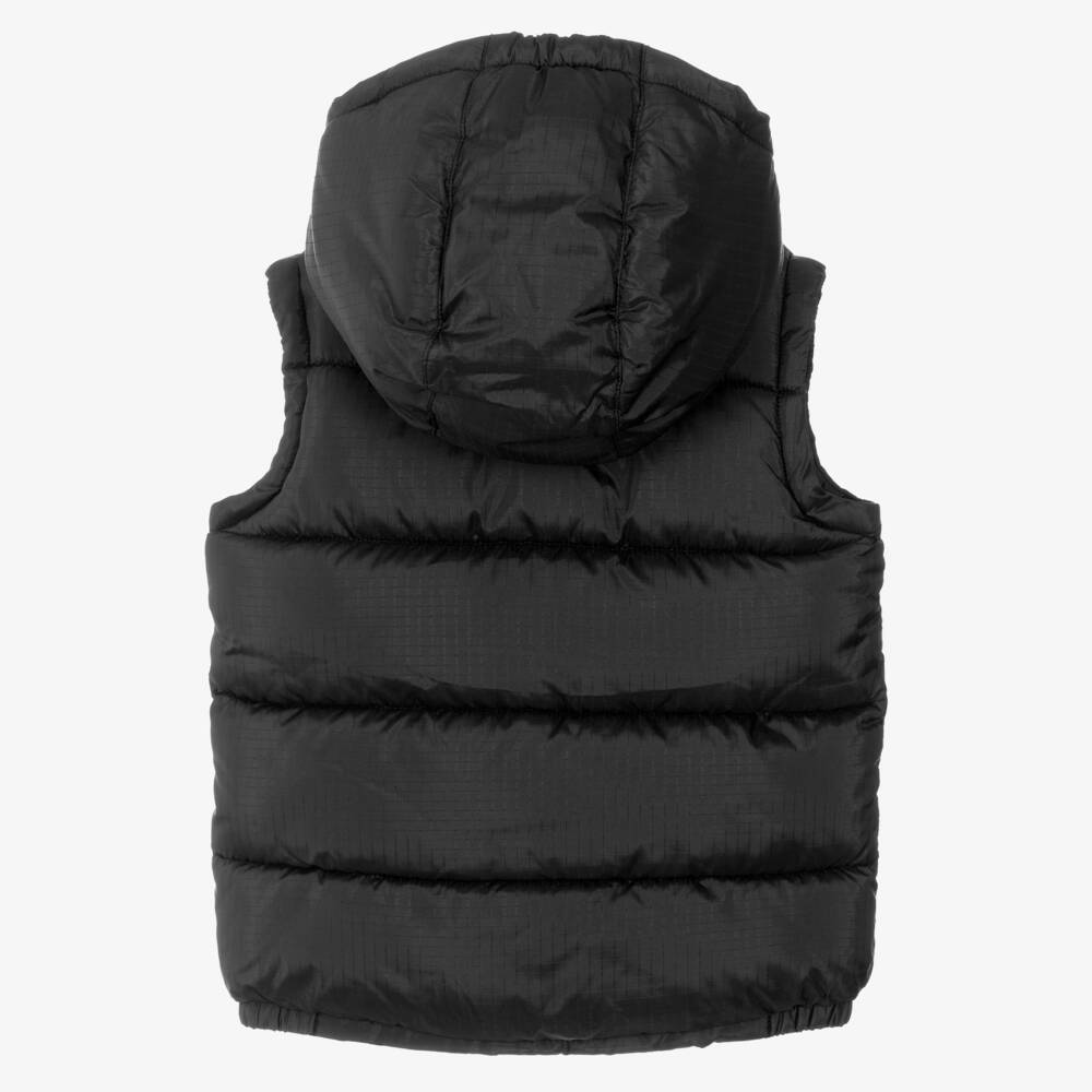 Levi's-Boys Black Hooded Gilet with Batwing Logo | Childrensalon Outlet