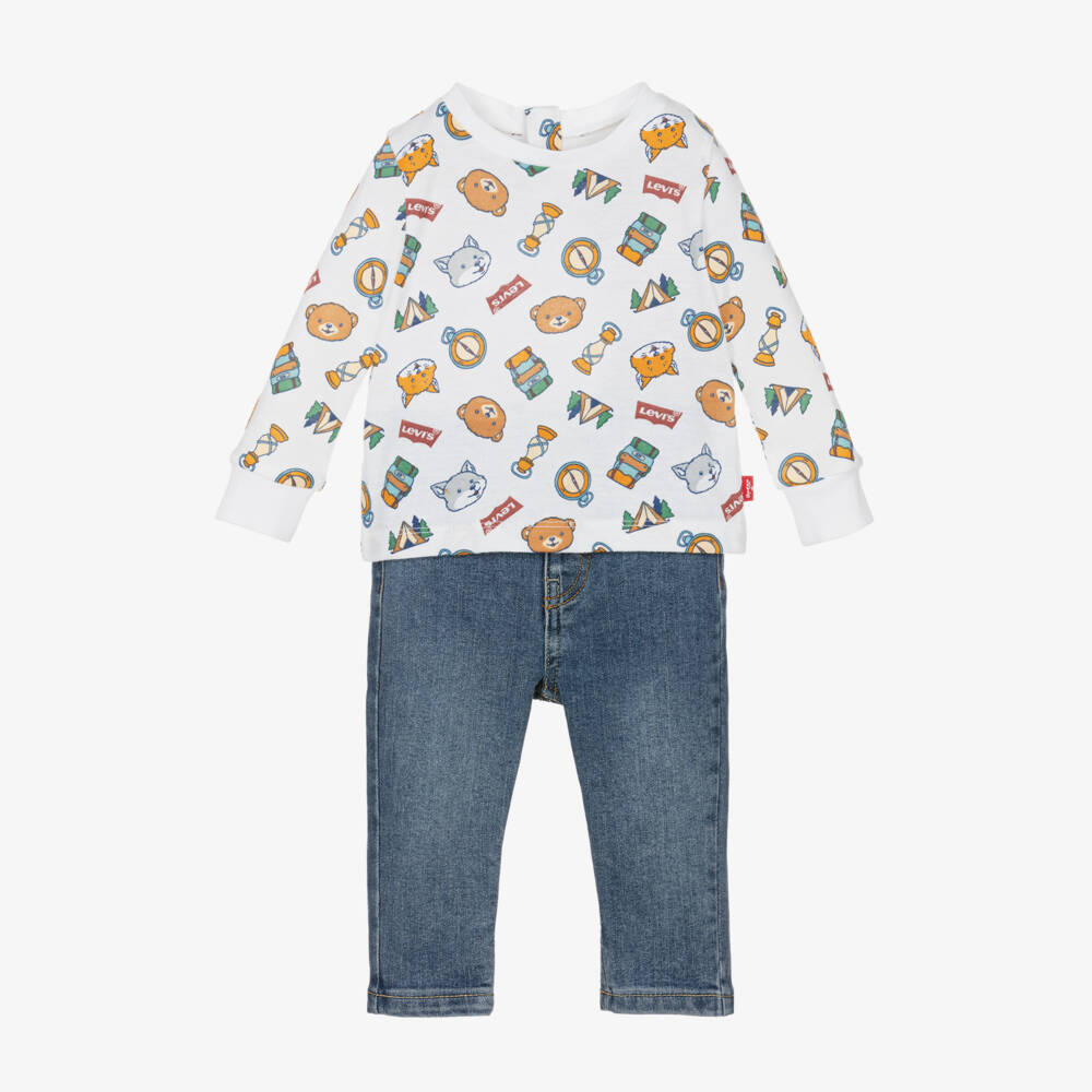 Levi's-Boys Blue and White Outfit Duo | Childrensalon Outlet