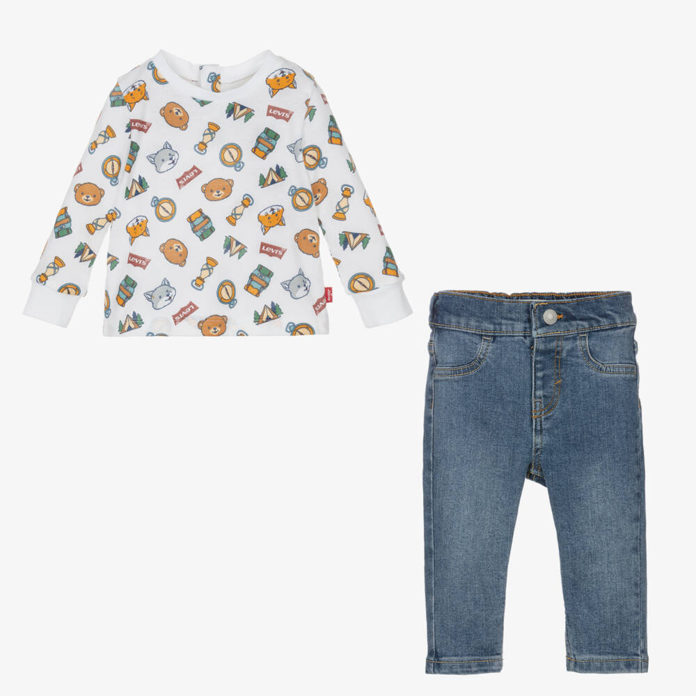 Levi's-Boys Blue and White Outfit Duo | Childrensalon Outlet