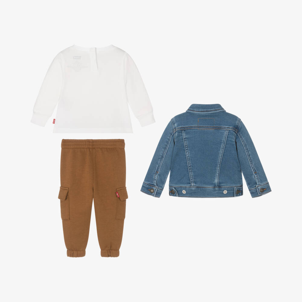 Levi's-Boys Blue & Brown Cozy Ensemble | Childrensalon Outlet