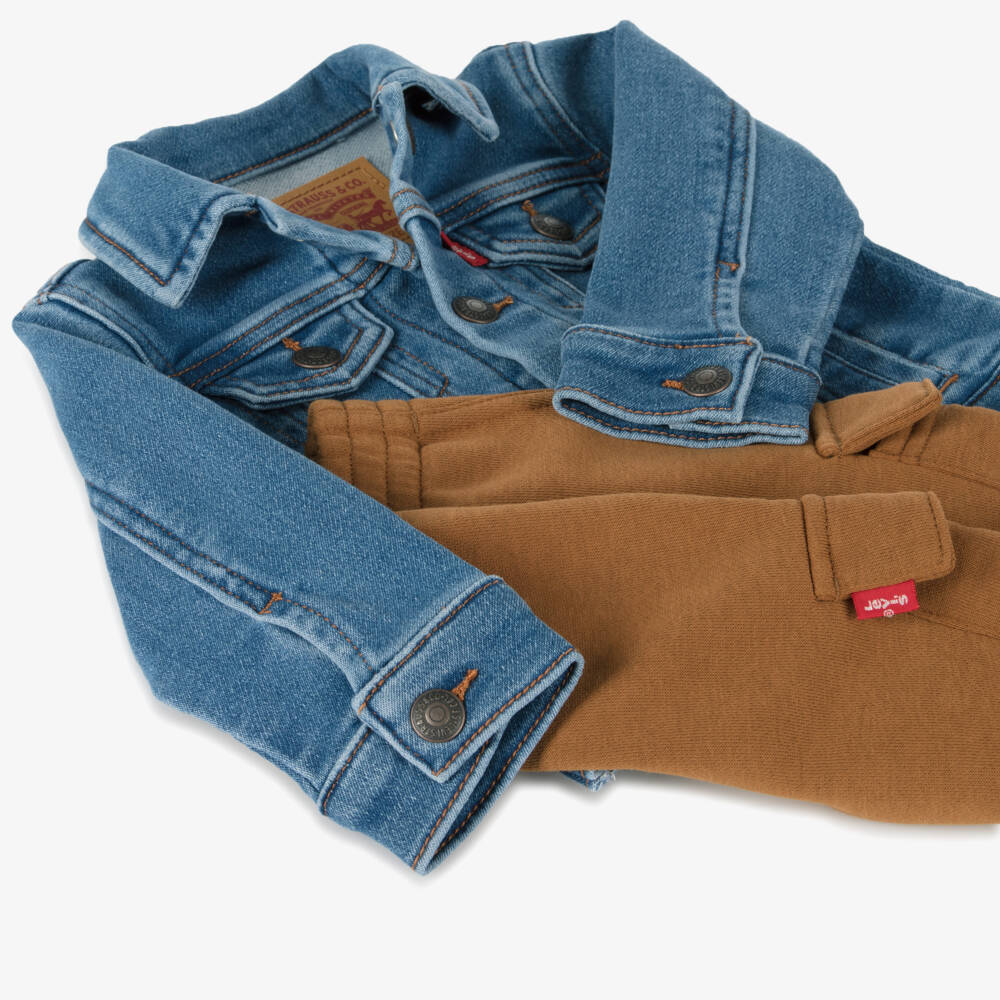 Levi's-Boys Blue & Brown Cozy Ensemble | Childrensalon Outlet