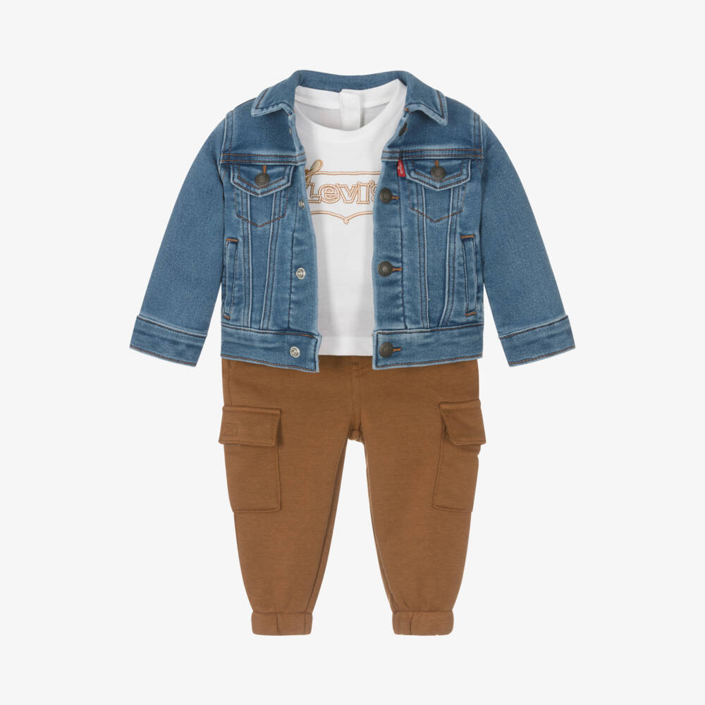 Levi's-Boys Blue & Brown Cozy Ensemble | Childrensalon Outlet
