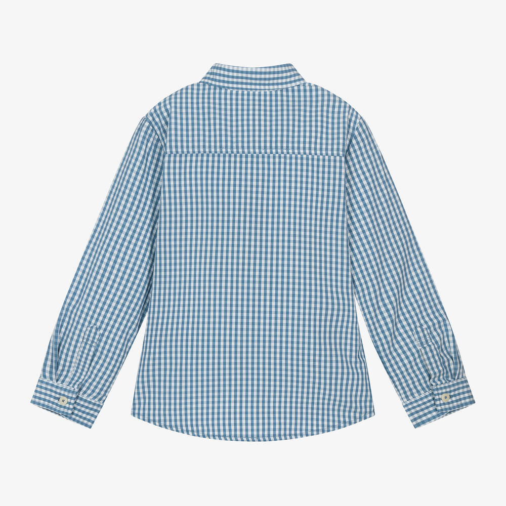 Levi's-قميص مزيج قطن كاروهات لون أزرق وأبيض للأولاد | Childrensalon Outlet