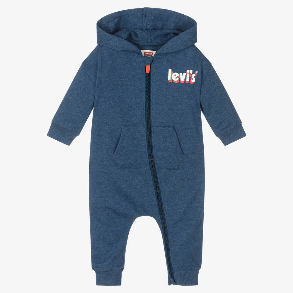 Levi's - Boys Blue Cotton Babysuit | Childrensalon