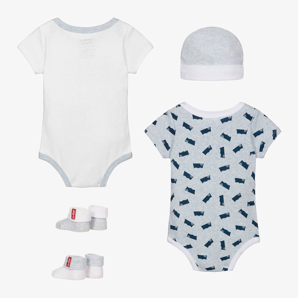 Levi's-Boys Blue Cotton Babysuit Set | Childrensalon Outlet