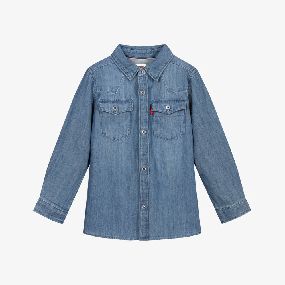 Levi's-قميص دنيم كلاسيكي أزرق للأولاد | Childrensalon Outlet