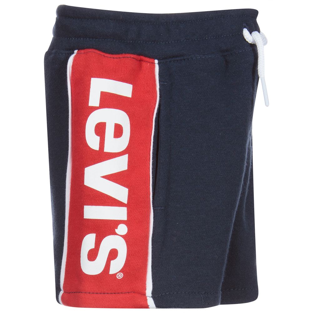 Levi's-شورت أطفال ولادي قطن جيرسي لون كحلي | Childrensalon Outlet