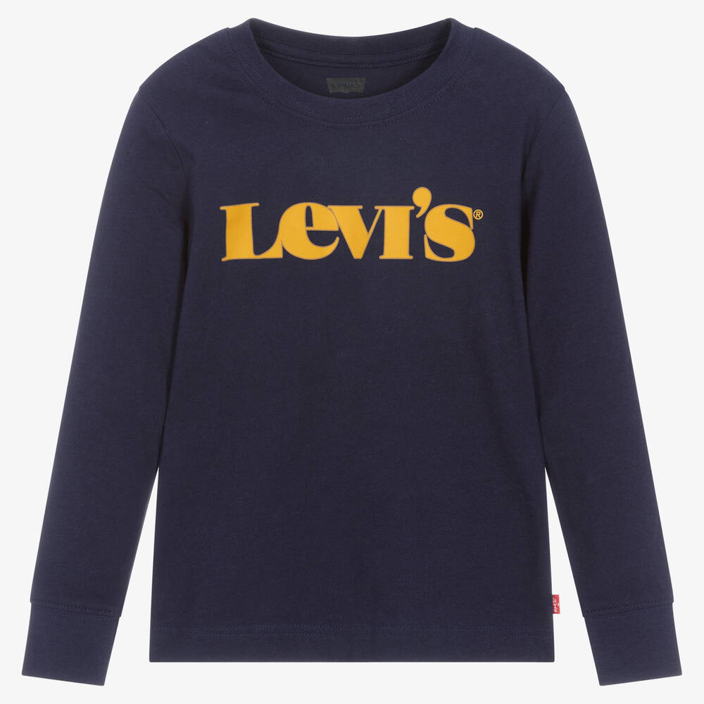 Levi's - Boys Blue Cotton Logo Top | Childrensalon