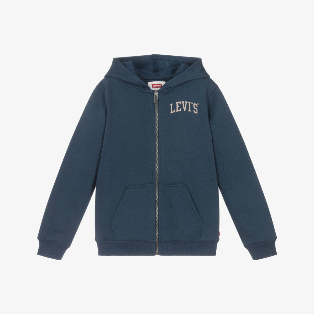 Levi's-Boys Blue Cotton Logo Zip-Up Top | Childrensalon Outlet