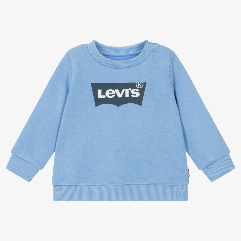 Levi's - سويتشيرت قطن جيرسي لون أزرق أطفال ولادي | Childrensalon