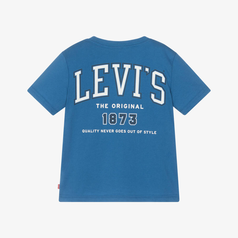 Levi's-Boys Blue Cotton T-Shirt | Childrensalon Outlet