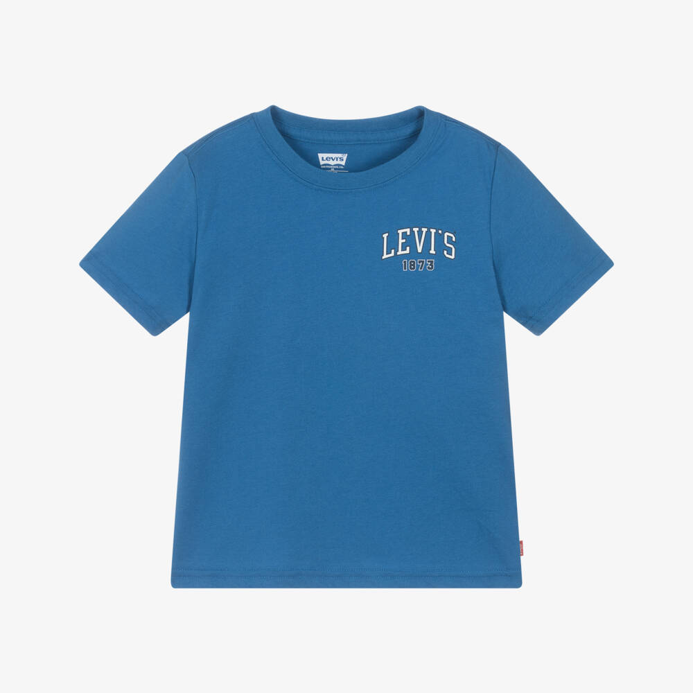 Levi's-Boys Blue Cotton T-Shirt | Childrensalon Outlet