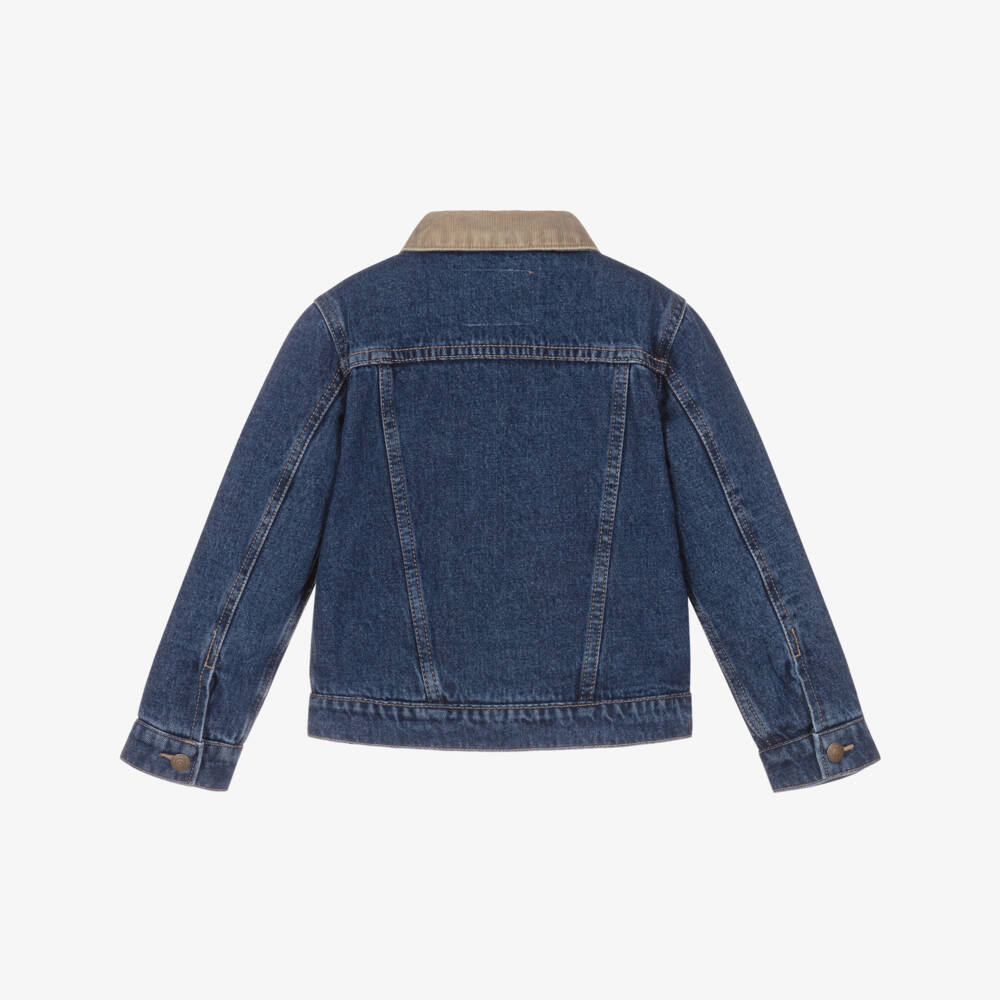 Levi's-Boys Blue Denim Jacket with Contrast Collar | Childrensalon Outlet