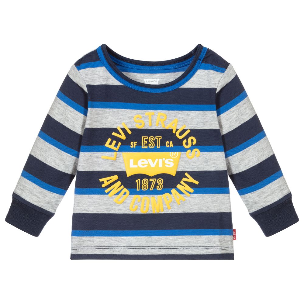 Levi's - Boys Blue & Grey Stripe Top | Childrensalon