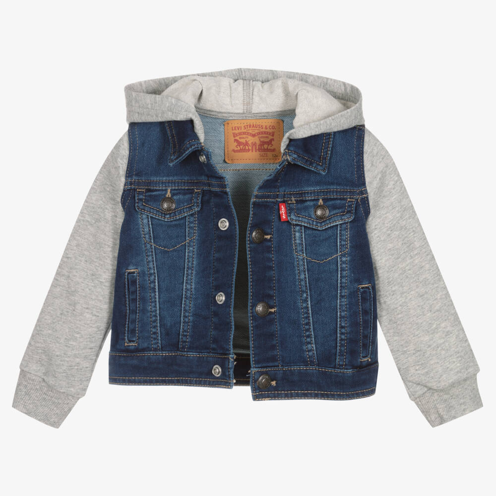 Levi's-Boys Blue Hooded Denim & Jersey Jacket | Childrensalon Outlet