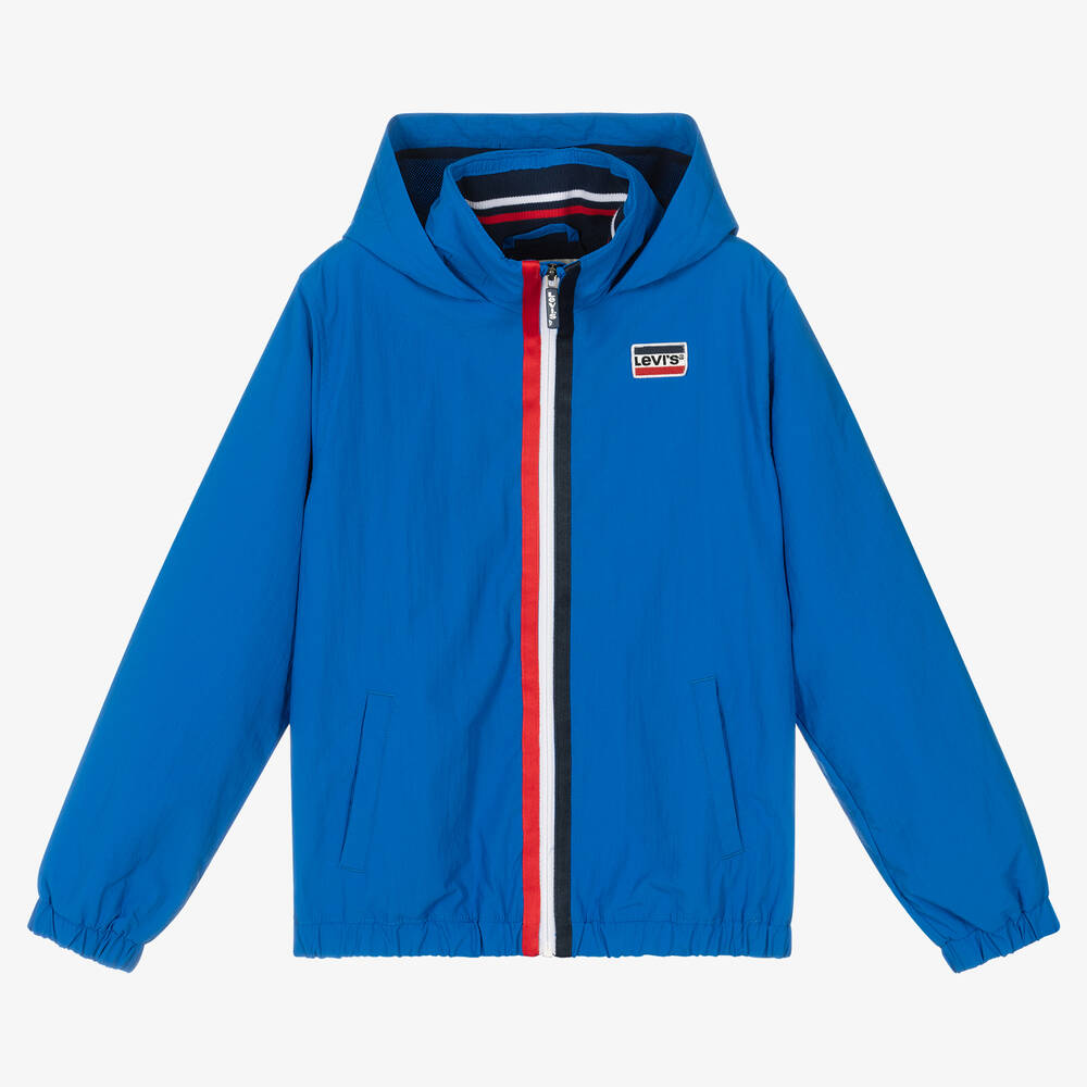 Levi's - Boys Blue Hooded Logo Jacket | Childrensalon