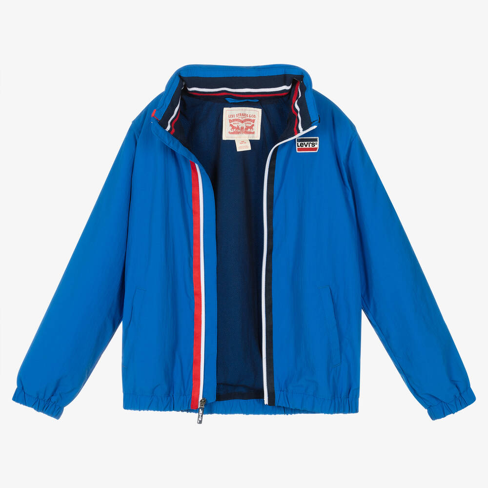Levi's-Boys Blue Hooded Logo Jacket | Childrensalon Outlet
