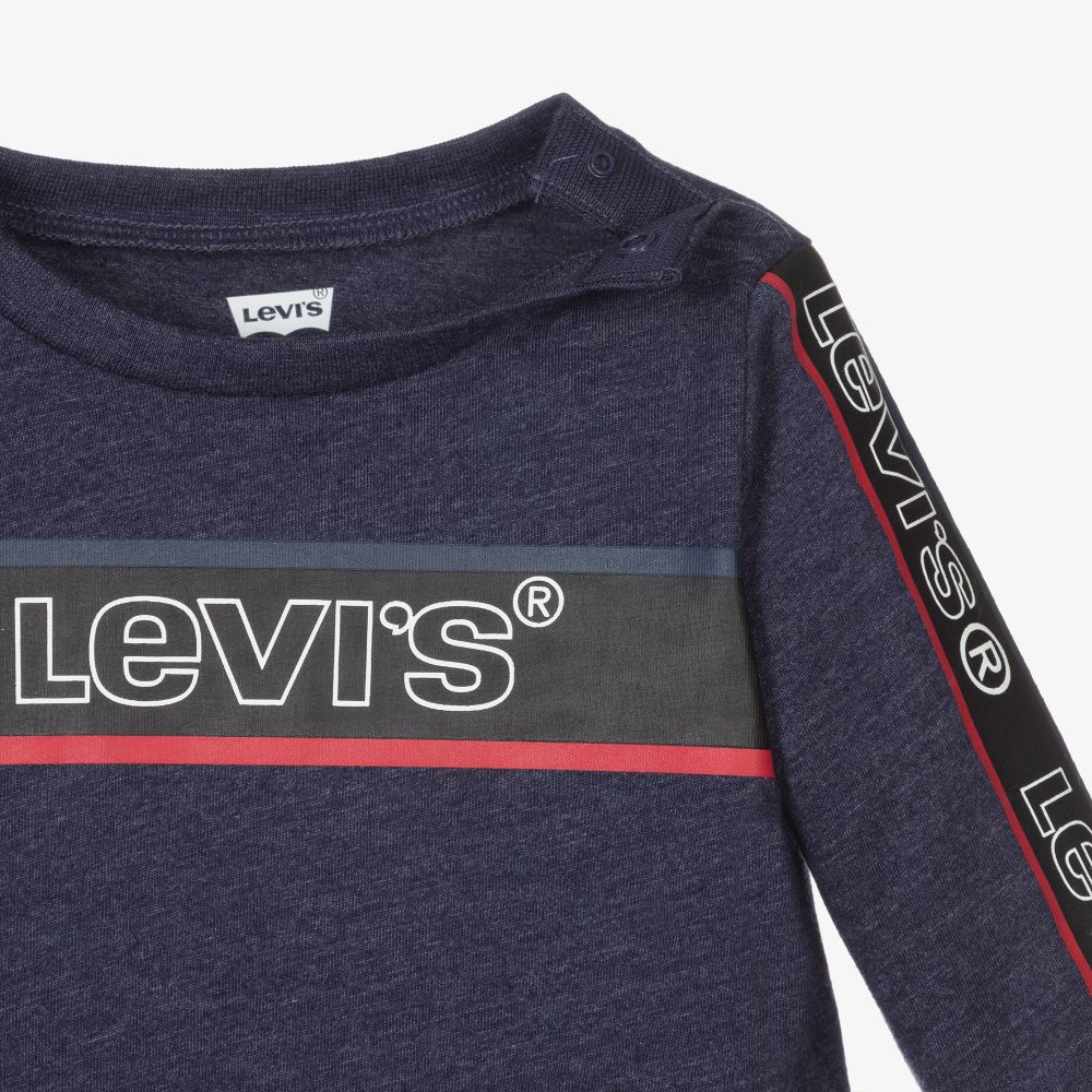 Levi's-توب أطفال ولادي قطن جيرسي لون كحلي | Childrensalon Outlet