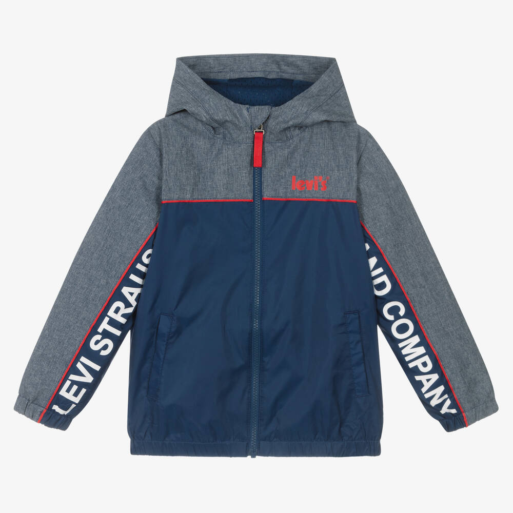 Levi's - Boys Blue Logo Windbreaker Jacket | Childrensalon