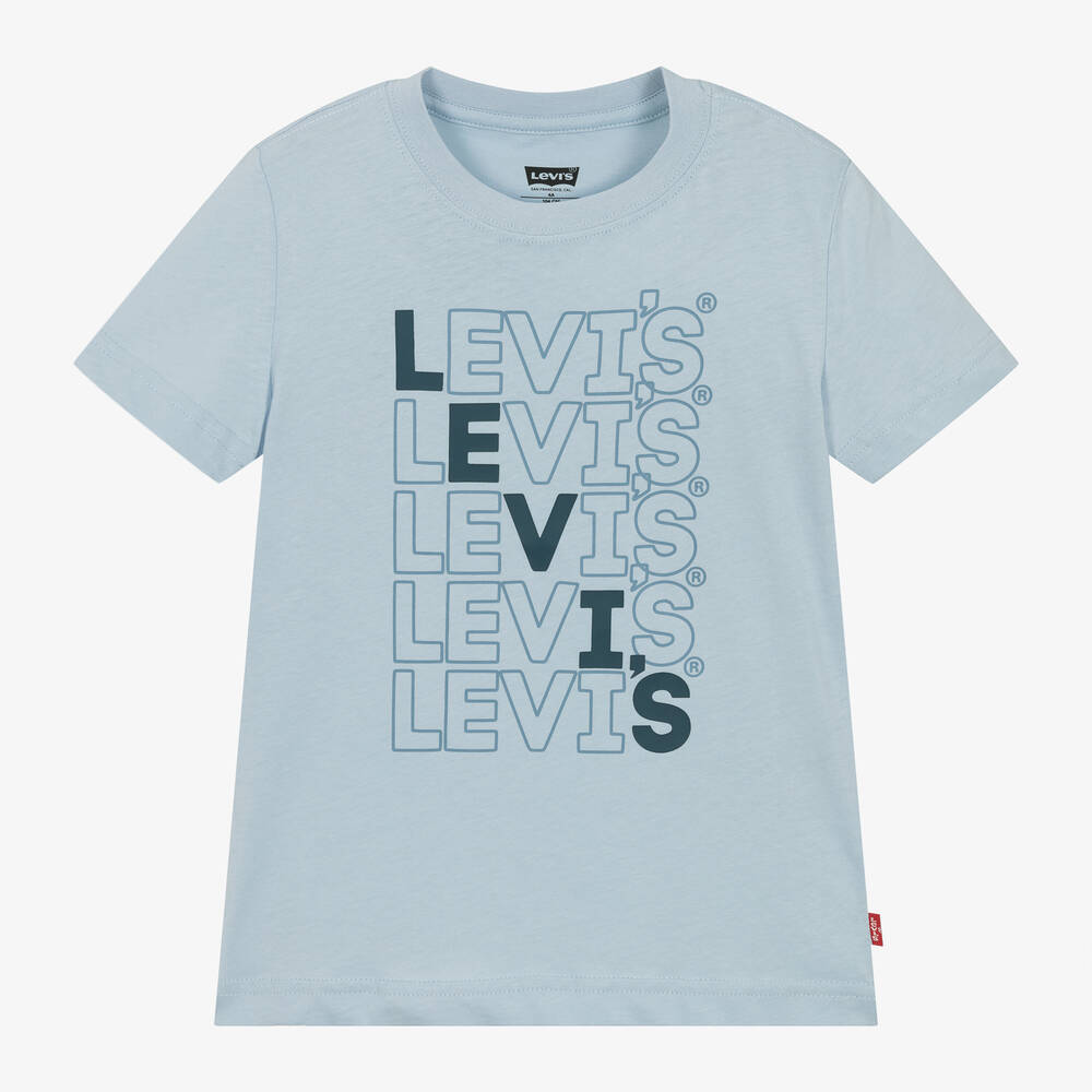 Levi s Boys Blue Organic Cotton T Shirt Childrensalon Outlet