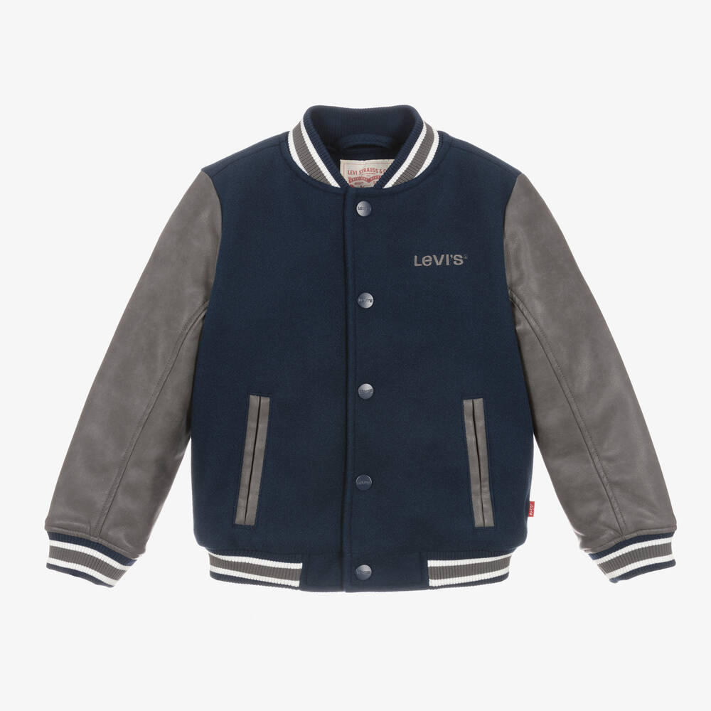 Levi's-Boys Blue Varsity Jacket | Childrensalon Outlet