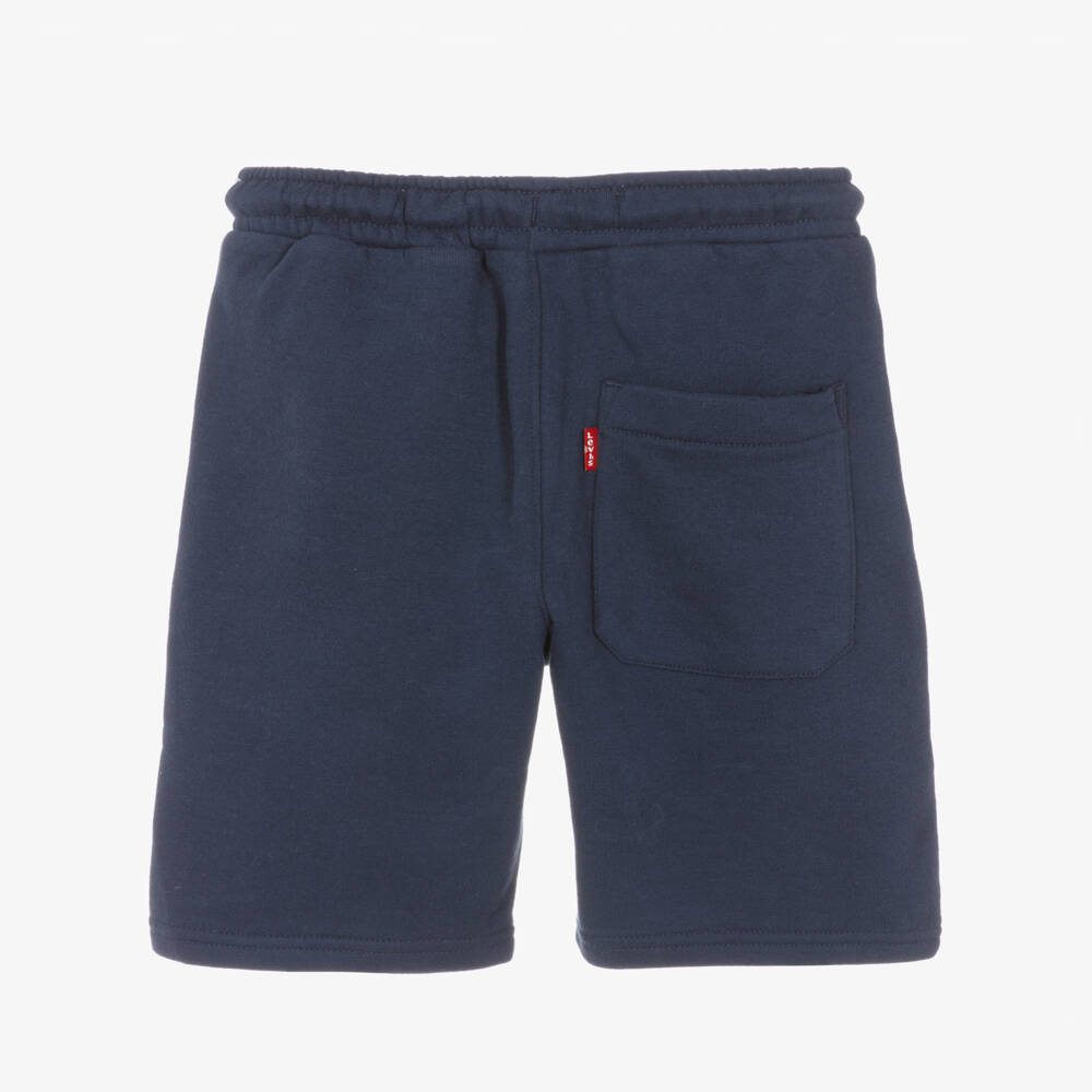Levi's-Boys Blue Varsity Logo Knit Shorts | Childrensalon Outlet
