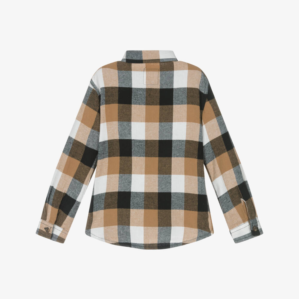 Levi's-Boys Brown & Black Check Cotton Shirt | Childrensalon Outlet