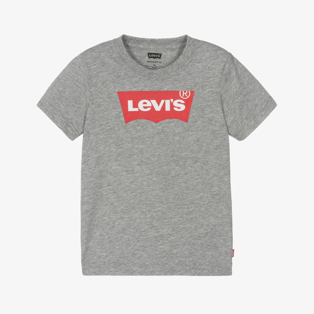 Levi's-Boys Charcoal Cotton Emblem Tee | Childrensalon Outlet