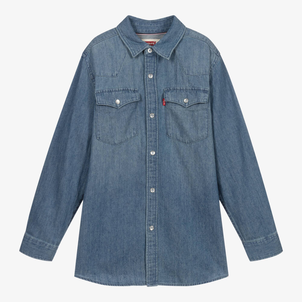 Levi's-Boys Classic Blue Denim Shirt | Childrensalon Outlet