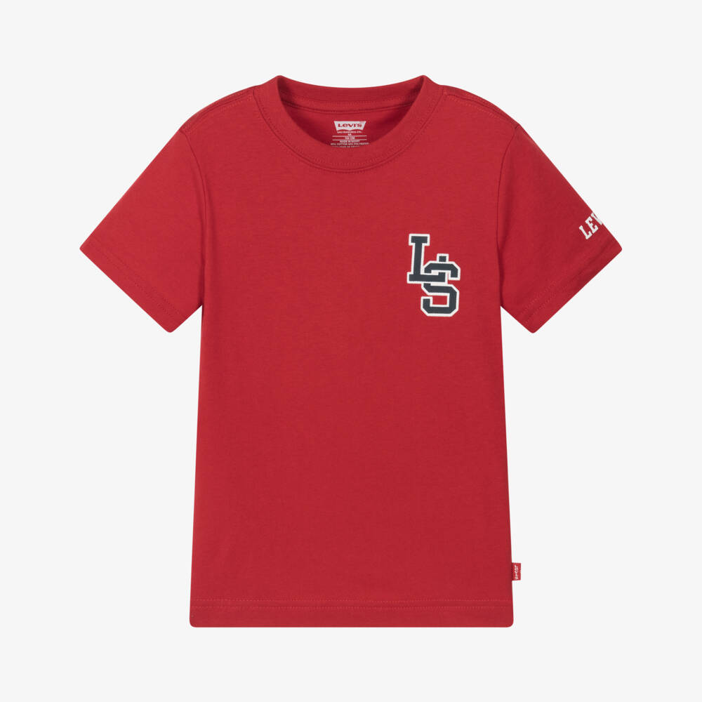 Levi's-تي شيرت فتيان كلاسيكي أحمر بأسلوب الجامعة | Childrensalon Outlet
