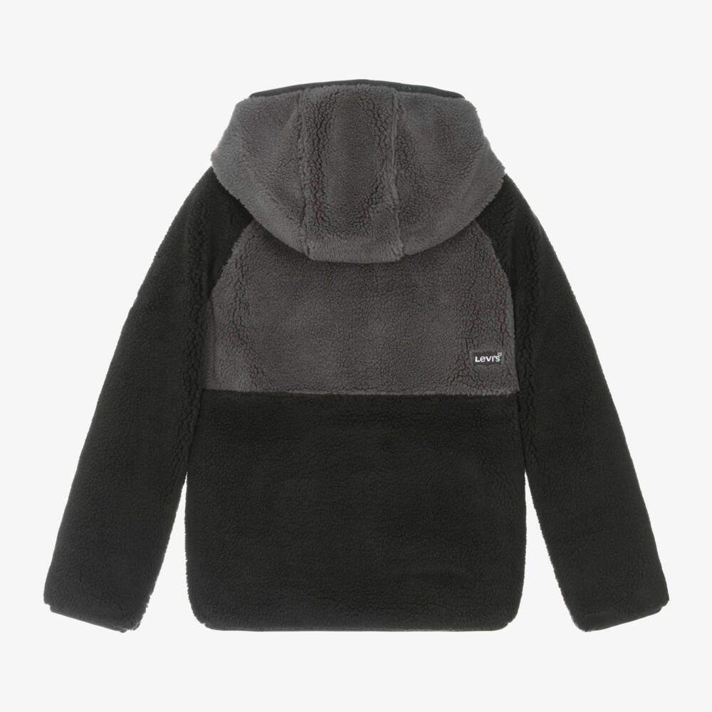 Levi's-Boys Cozy Black & Grey Fleece Hoodie | Childrensalon Outlet