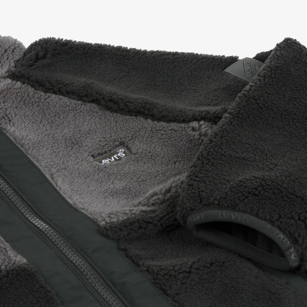 Levi's-Boys Cozy Black & Grey Fleece Hoodie | Childrensalon Outlet