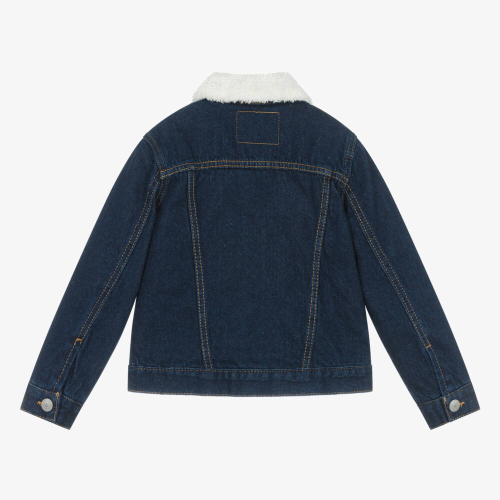 Levi's-Boys Dark Blue Fleece Lined Denim Jacket | Childrensalon Outlet