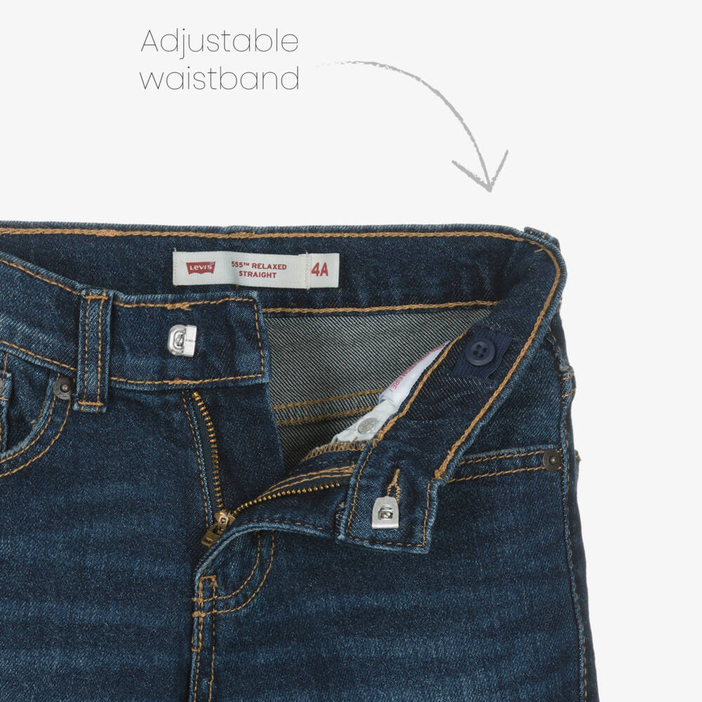 Levi's-Boys Dark Blue Stretch Denim 555 Jeans | Childrensalon Outlet