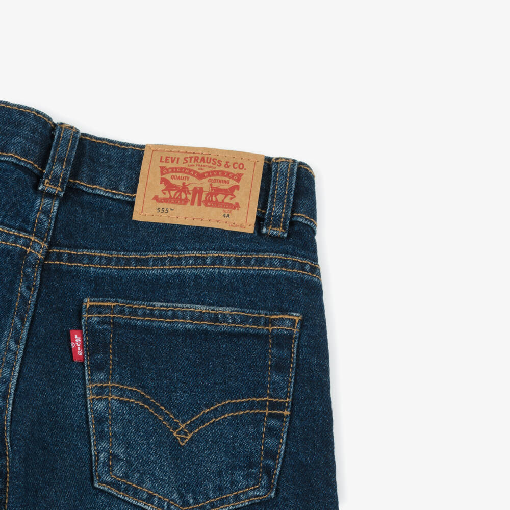 Levi's-Boys Dark Blue Stretch Denim 555 Jeans | Childrensalon Outlet