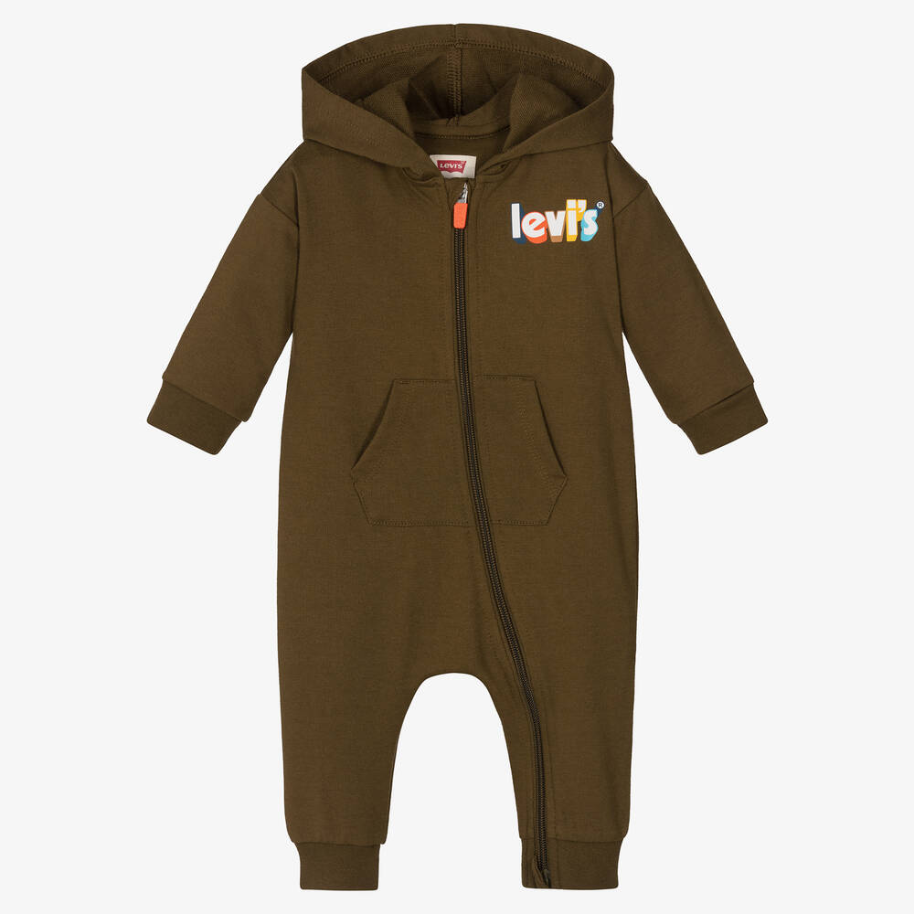 Levi's - Boys Green Cotton Babysuit | Childrensalon