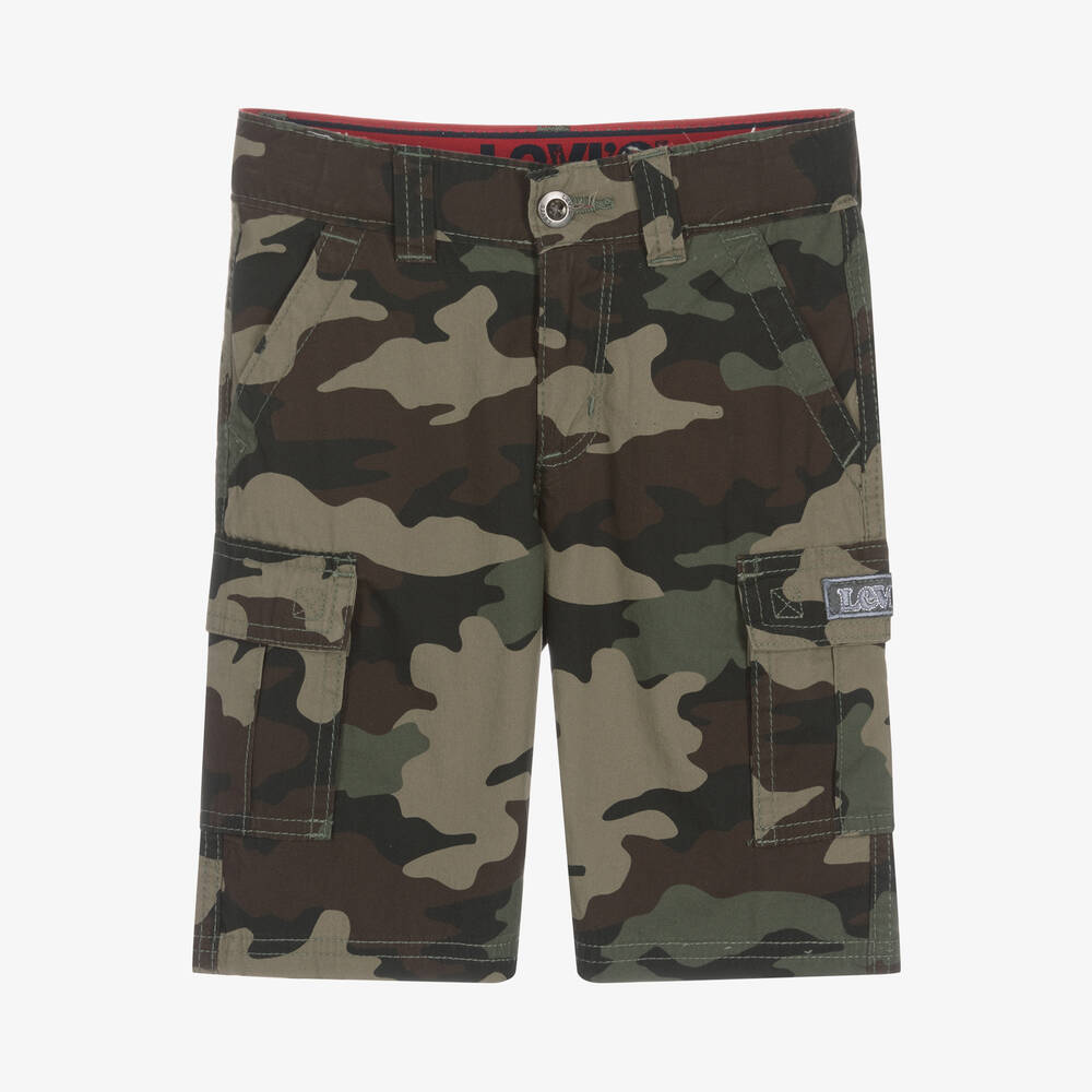 Levi s Boys Green Cotton Cargo Shorts Childrensalon Outlet